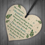 Handmade Merry Christmas Grandad Wooden Heart Gift For Grandad