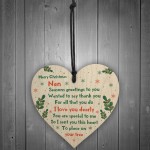 Handmade Merry Christmas Nan Wooden Heart Gift For Nan Keepsake