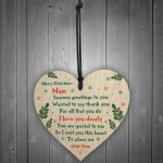 Handmade Merry Christmas Nan Wooden Heart Gift For Nan Keepsake