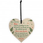 Handmade Merry Christmas Nan Wooden Heart Gift For Nan Keepsake