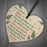 Handmade Merry Christmas Nan Wooden Heart Gift For Nan Keepsake