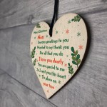 Handmade Merry Christmas Nan Wooden Heart Gift For Nan Keepsake