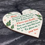 Handmade Merry Christmas Nan Wooden Heart Gift For Nan Keepsake