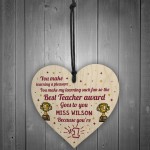 Handmade Thankyou Teacher Gift Wood Heart Teaching Assistant