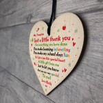 Handmade Personalised Teacher Gift Wood Heart Thank You Leaving