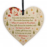 Handmade Teacher Gift Wooden Heart Thank You Leaving Gift
