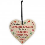 Handmade Thankyou Teacher Gift Wood Heart Leaving School Nursery