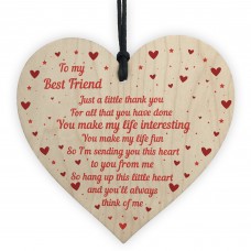 Best Friend Gifts Handmade Wooden Heart Gift For Friend Novelty