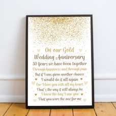 50th Wedding Anniversary Gift Framed Print Special 50th Gift 