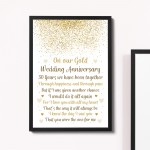 50th Wedding Anniversary Gift Framed Print Special 50th Gift 