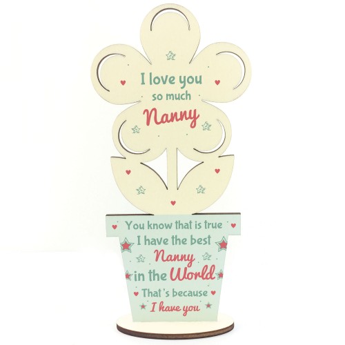 Gift For Nanny Wood Flower Best Nanny Birthday Thank You Gift