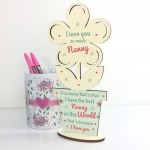 Gift For Nanny Wood Flower Best Nanny Birthday Thank You Gift