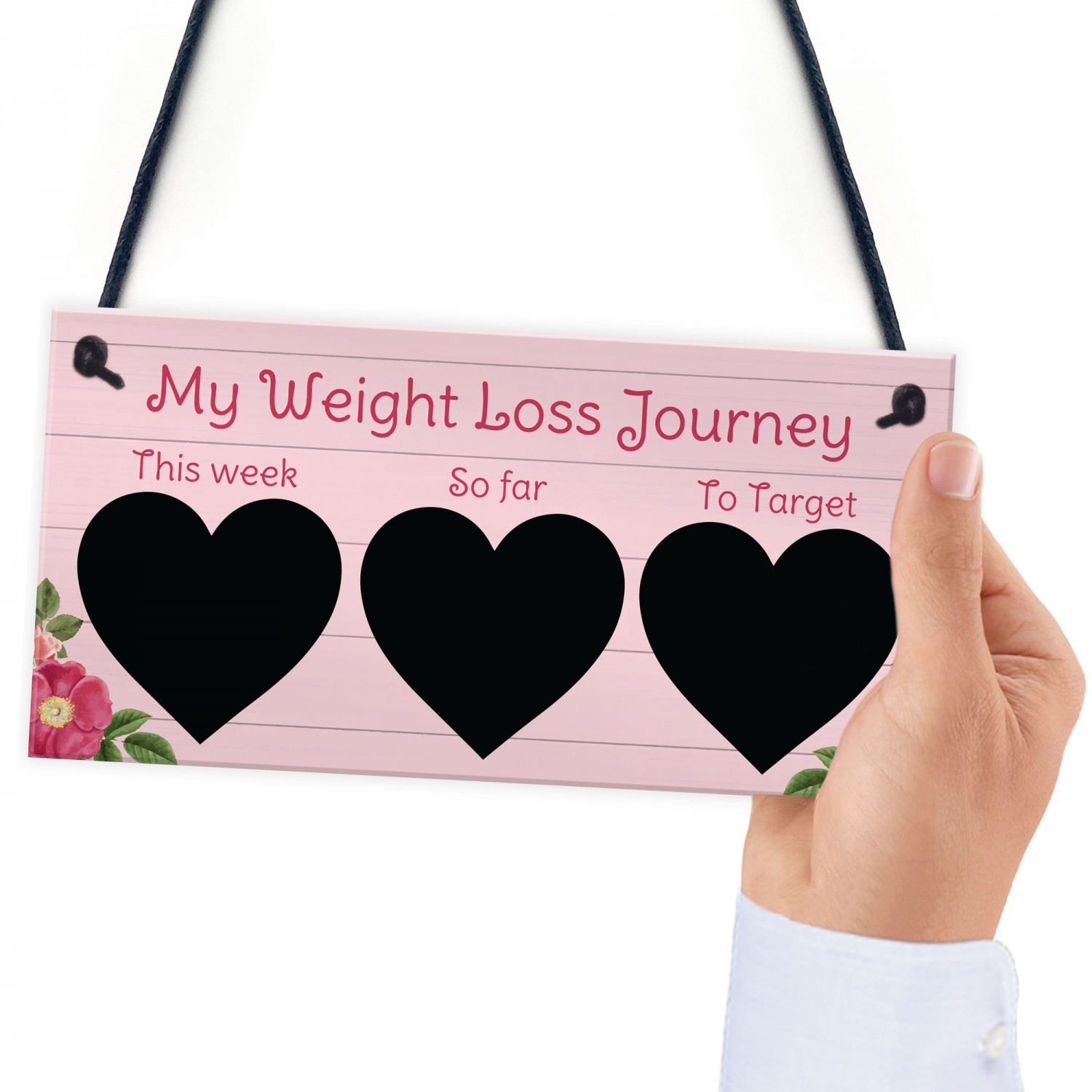 Personalised weight loss journey sign Slimming World diet chalkboard plaque 