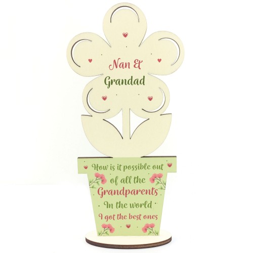 Gifts For Nan And Grandad Wood Flower Grandparent Gift Thank You