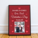Personalised First Valentines Gift Framed Print 1st Valentines