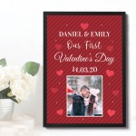 Personalised First Valentines Gift Framed Print 1st Valentines