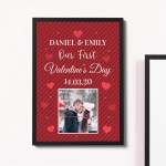 Personalised First Valentines Gift Framed Print 1st Valentines