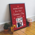 Personalised First Valentines Gift Framed Print 1st Valentines
