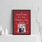 Personalised First Valentines Gift Framed Print 1st Valentines
