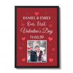 Personalised First Valentines Gift Framed Print 1st Valentines
