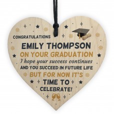 Personalised Congratulations On Your Graduation Gift Wood Heart