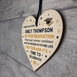 Personalised Congratulations On Your Graduation Gift Wood Heart
