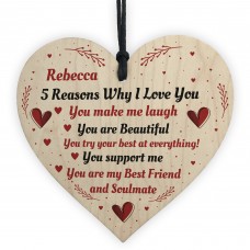 Personalised 5 Reasons Why I Love You Anniversary Valentines