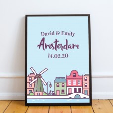 Personalised Amsterdam Framed Holiday Reveal Keepsake 