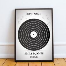Personalised Anniversary Gift Wedding First Dance Song Print