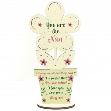 Thank You Gift For Nan Wood Heart Special Birthday Gift For Her 