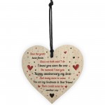 Handmade Anniversary Gift For Husband Wife Wood Heart Keepsake