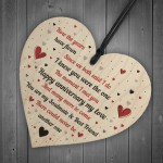 Handmade Anniversary Gift For Husband Wife Wood Heart Keepsake