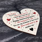 Handmade Anniversary Gift For Husband Wife Wood Heart Keepsake