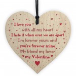 Handmade Wood Heart Valentines Day Gift For Boyfriend Girlfriend