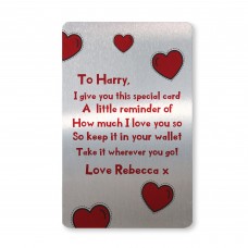 Personalised Metal Wallet Card For Wallet Valentines Day Gifts