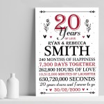 20th Wedding Anniversary Gift Personalised Special Gift