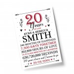 20th Wedding Anniversary Gift Personalised Special Gift