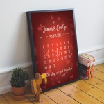 Personalised Anniversary Gift Anniversary Date Calender Framed