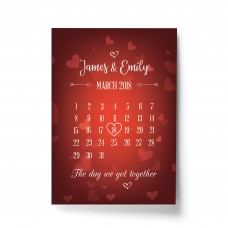Personalised Anniversary Gift Anniversary Date Calender Print