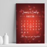 Personalised Anniversary Gift Anniversary Date Calender Print