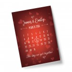 Personalised Anniversary Gift Anniversary Date Calender Print