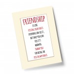 Funny Friend Gift - A4 Best Friend Gifts - Best Friend Sign