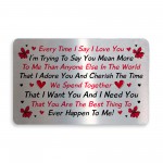 Novelty METAL Wallet Card For Valentines Day Anniversary Gift