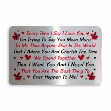 Novelty METAL Wallet Card For Valentines Day Anniversary Gift