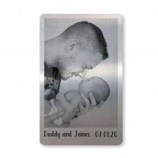 Personalised Gift For Dad METAL Keepsake Photo Card For Wallet