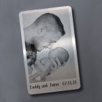 Personalised Gift For Dad METAL Keepsake Photo Card For Wallet