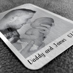 Personalised Gift For Dad METAL Keepsake Photo Card For Wallet