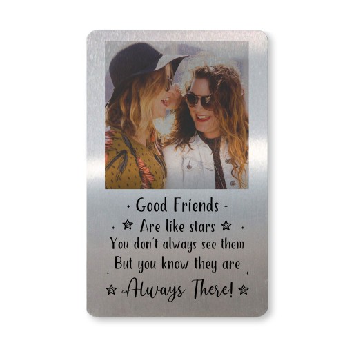 Personalised Best Friend Gift Metal Photo Card For Wallet Purse 