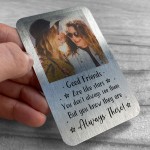 Personalised Best Friend Gift Metal Photo Card For Wallet Purse 