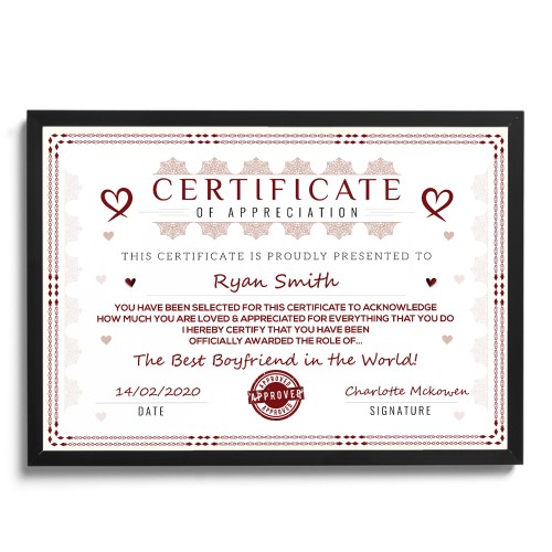 Funny Valentines Gift For Boyfriend Personalised Framed Print